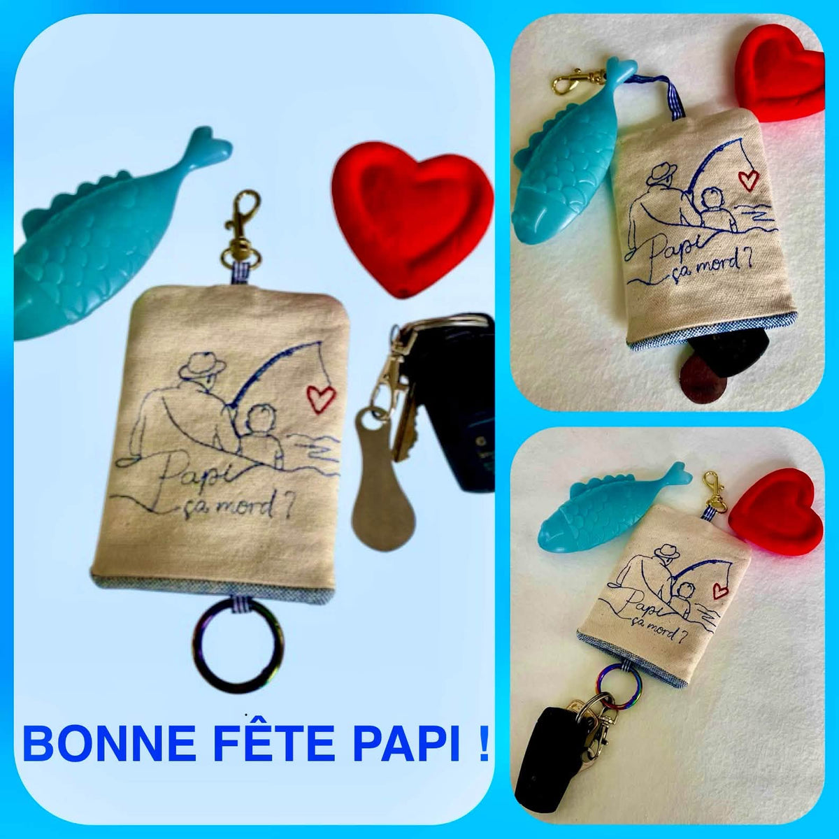Papi, ça mord ? – Pêche avec Papi – Fête des Papis – Motif de Broderie Machine 10x10