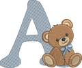 Alphabet Nounours – Monogrammes Ourson – 26 Lettres – Motifs de Broderie Machine 10x10