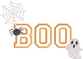 Halloween appliqué BOO – Fun, créatif & personnalisable - Motif de broderie Format disponible : Pack 5 Tailles, 10x10, 15x15, 18x13, 20x20, 26x16