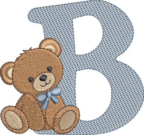 Alphabet Nounours – Monogrammes Ourson – 26 Lettres – Motifs de Broderie Machine 10x10