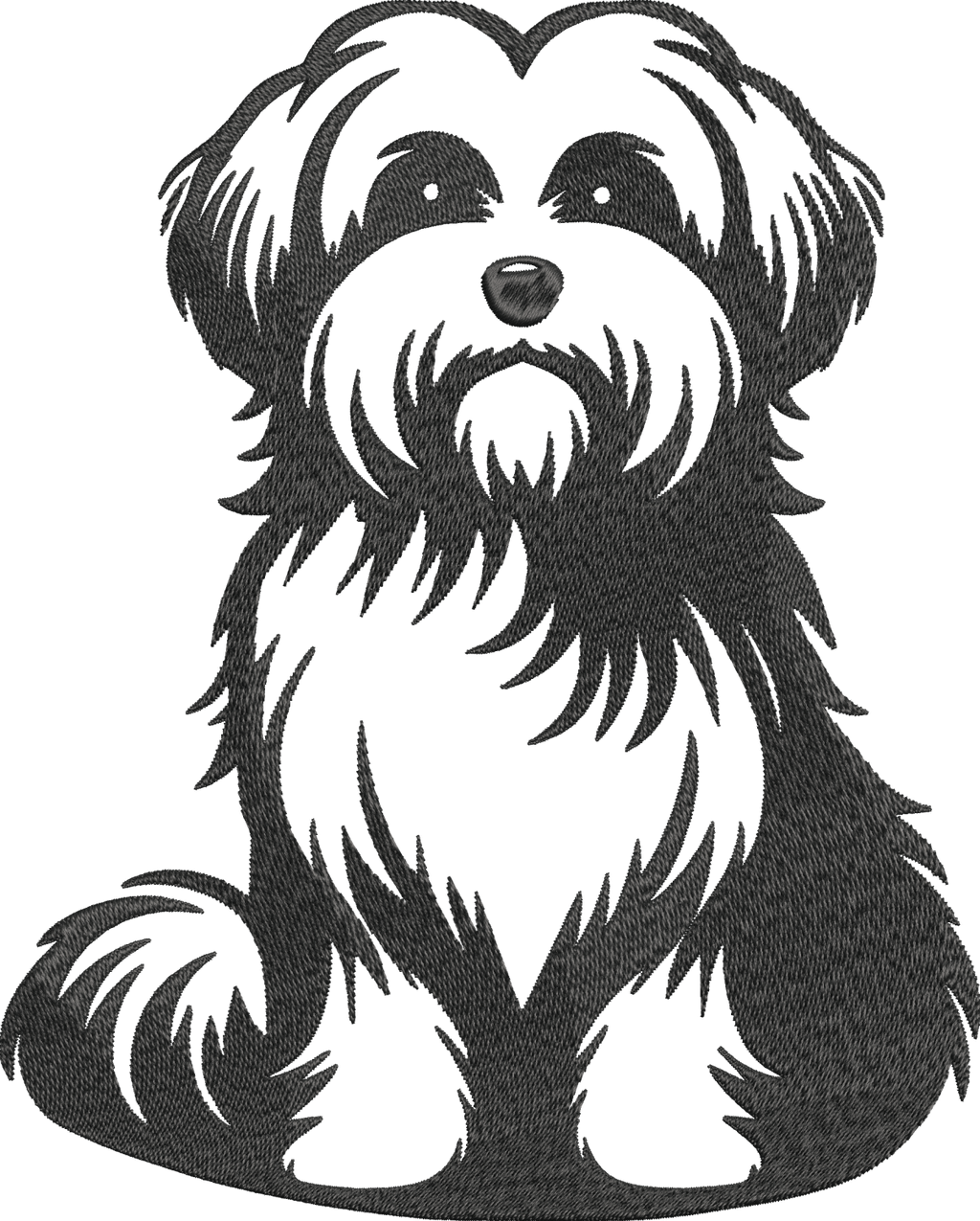Bichon Havanais – Élégance & tendresse en fil - Motif de broderie - Format disponible Cadre 10x10, 18x13, 26x16, pack 3 tailles