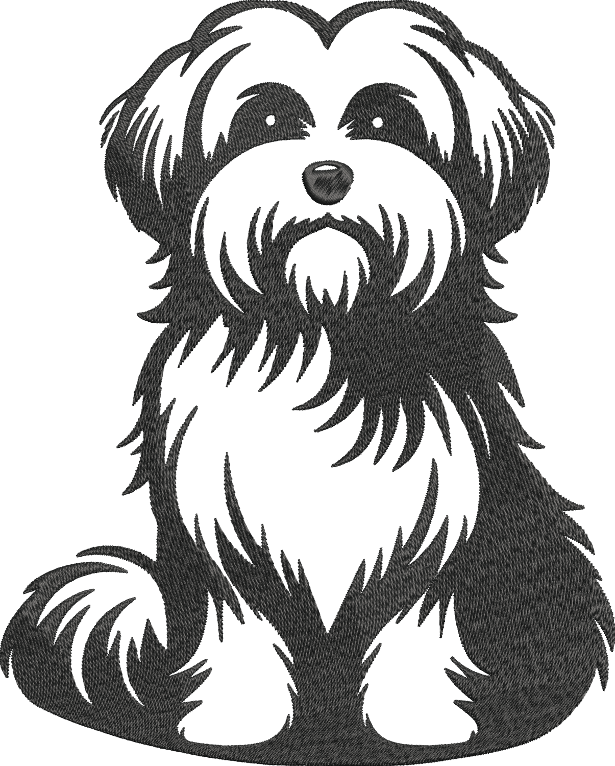Bichon Havanais – Élégance & tendresse en fil - Motif de broderie - Format disponible Cadre 10x10, 18x13, 26x16, pack 3 tailles