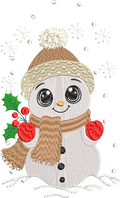 Bonhomme de neige – La magie de Noël en fil - Motif de broderie - Format disponible : Pack 4 tailles 10x10, 15x15, 18x13, 26x16