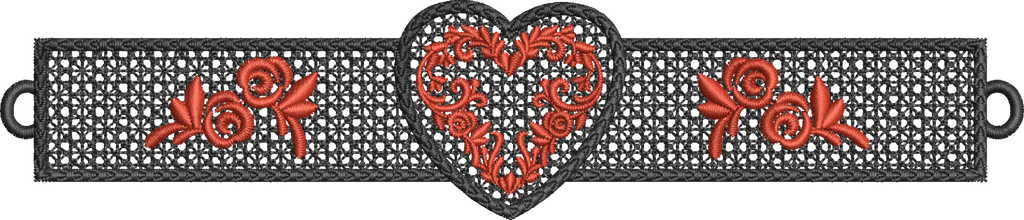 Bracelet Coeur FSL - Motif de broderie - Cadre 18x13