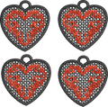 Boucles d'oreilles et/ou pendentif Coeur FSL - Motif de broderie - Cadre 10x10