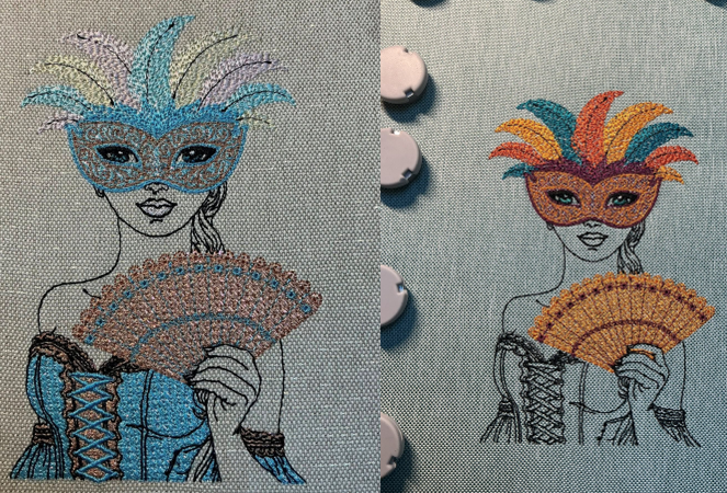 Femme Vénitienne Carnaval – Fichier Broderie Disponible 10x10 - 15x15 - Pack Collection