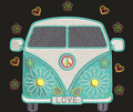Van Life – Combi Rétro Peace & Love – Motif de Broderie Machine 10x10