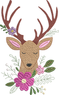 Cerf élégant – Magie de Noël & poésie textile - Motif broderie - Format disponible Pack 4 tailles, 10x10, 15x15, 18x13, 26x16