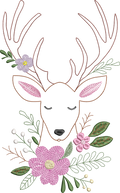 Cerf élégant Touche de couleurs – Finesse, poésie & magie de Noël - Motif de broderie -Format disponible : Pack 4 tailles, 10x10, 15x15, 18x13, 26x16