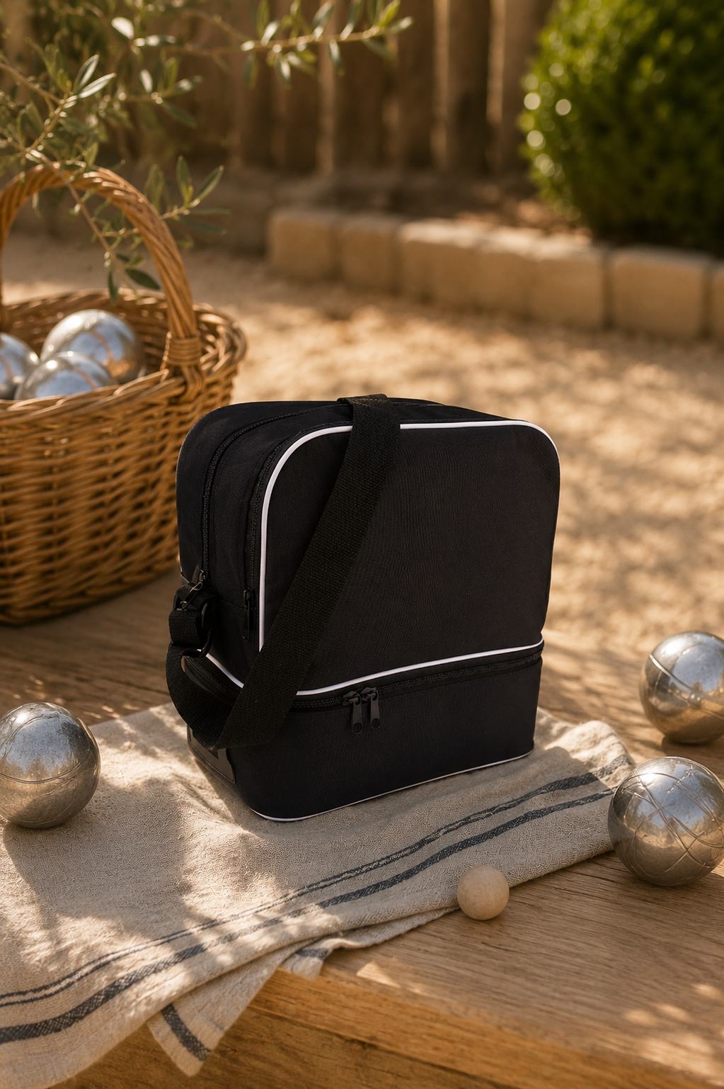 Sac de pétanque - 6 boules à personnaliser en Broderie