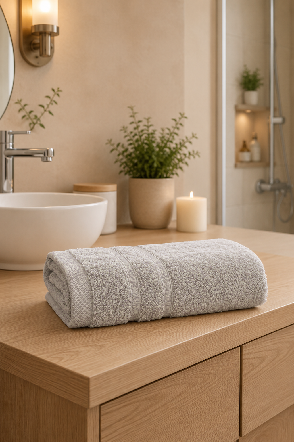 Serviette de toilette en bambou à personnaliser en broderie – 50x100 cm