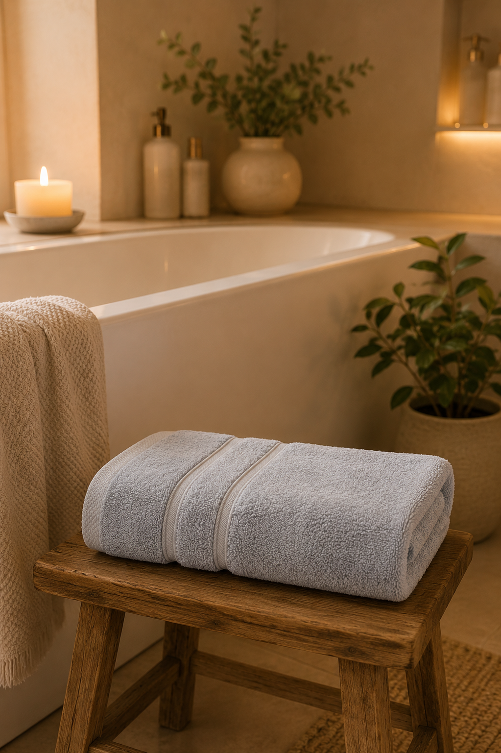 Serviette de bain en bambou à personnaliser en broderie - 70X140 cm