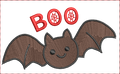 Petite chauve-souris BOO – Douceur, fun & esprit Halloween - Motif de broderie - Cadre 10x10