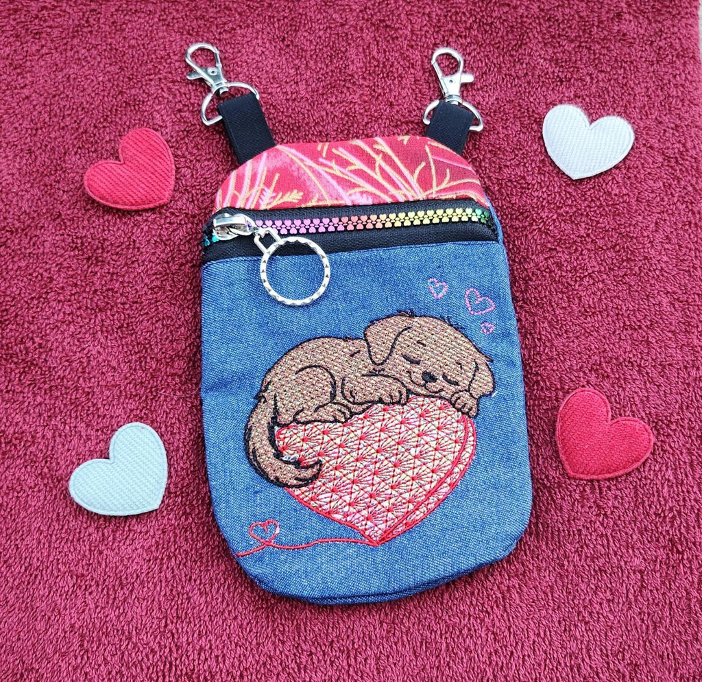 Chien endormi – Cœur Mylar » - Format disponible : Pack 2 tailles, Cadre 10x10 et 15x15