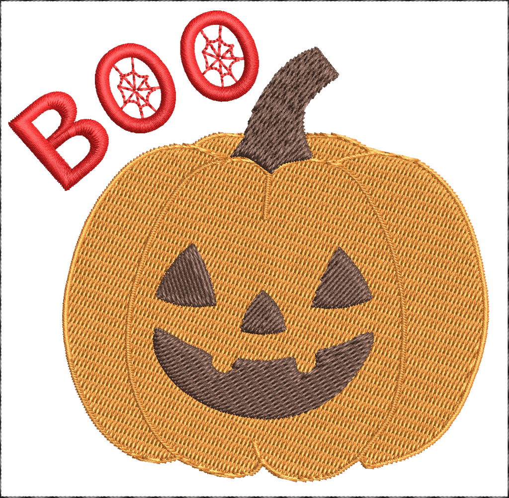 Citrouille BOO – Esprit Halloween, fun & créativité - Motif de broderie - Cadre 10x10