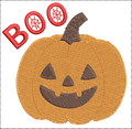 Citrouille BOO – Esprit Halloween, fun & créativité - Motif de broderie - Cadre 10x10