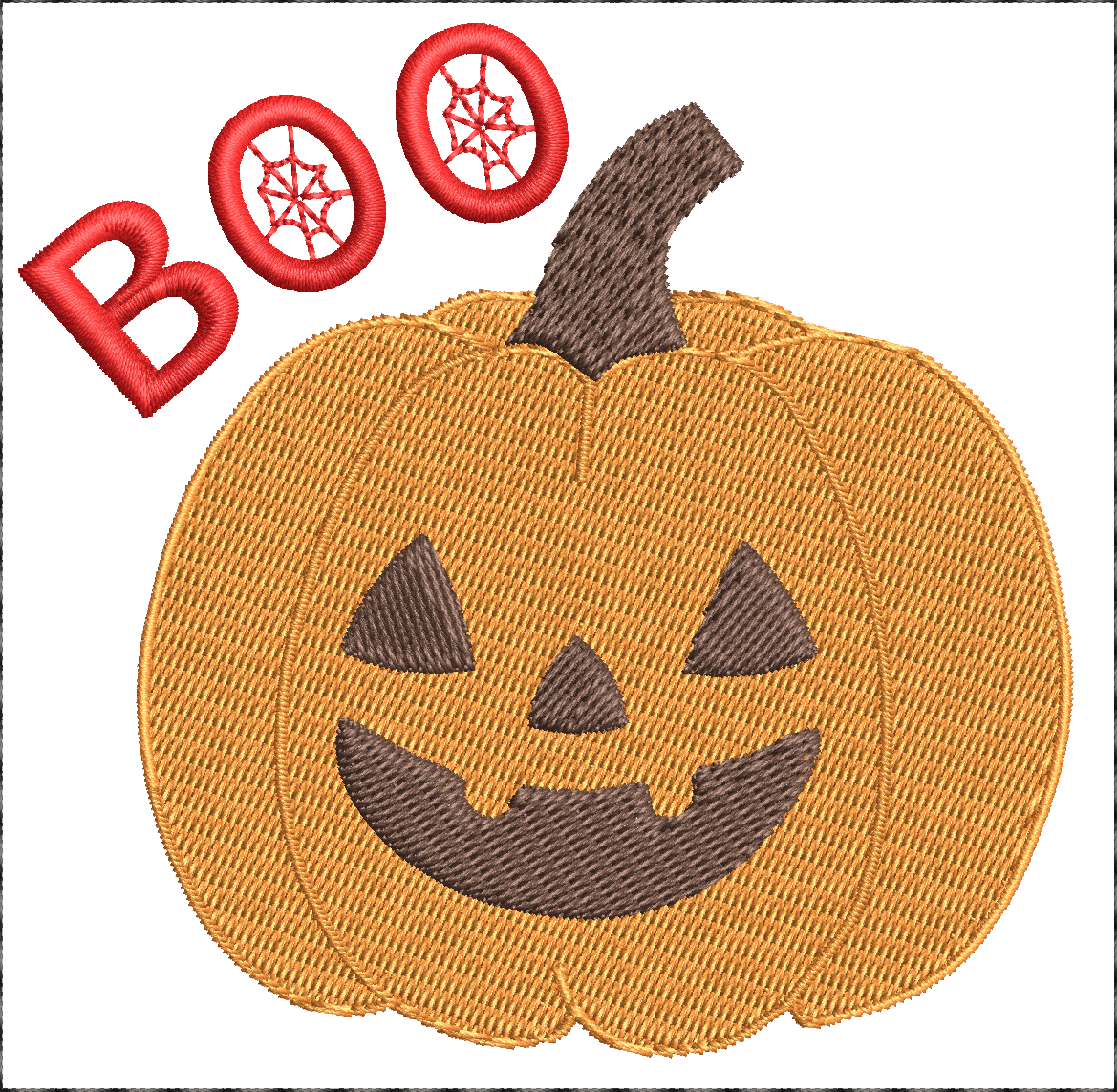 Citrouille BOO – Esprit Halloween, fun & créativité - Motif de broderie - Cadre 10x10