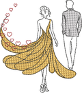 Couple d’amoureux Mylar– Légèreté, tendresse & poésie - Motif de broderie - Format disponible 10x10