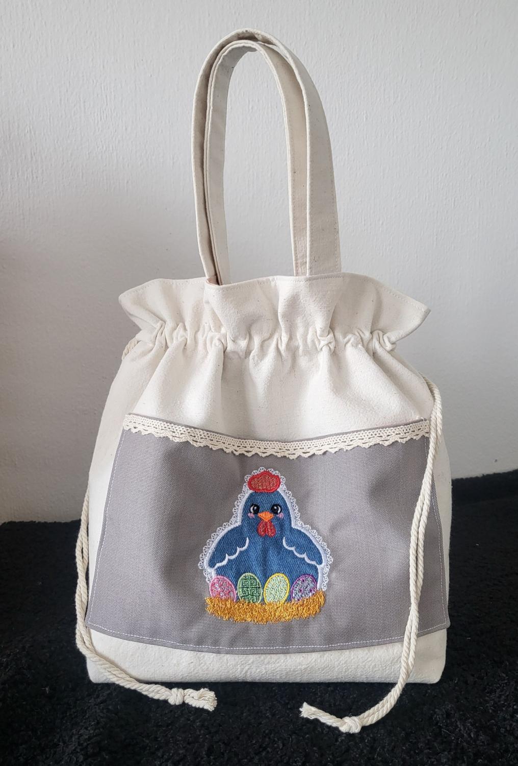 Double appliqué Tissu et Mylar Poule - Motif de broderie - Taille disponible 10x10, 15x15, pack 2 tailles