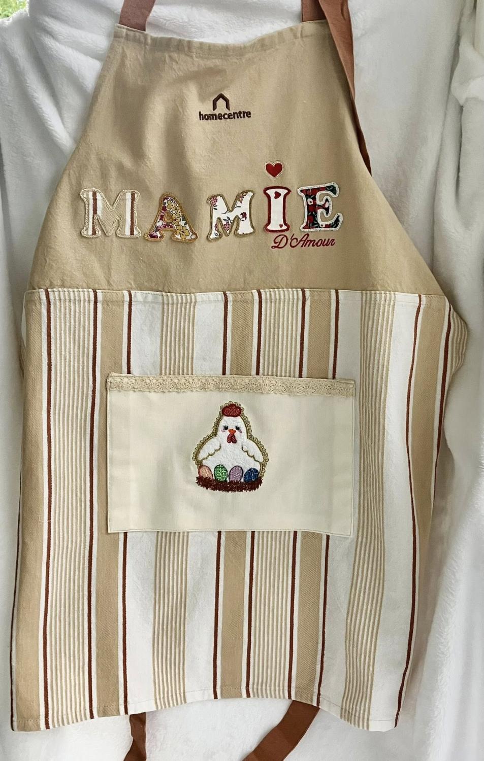 Double appliqué Tissu et Mylar Poule - Motif de broderie - Taille disponible 10x10, 15x15, pack 2 tailles