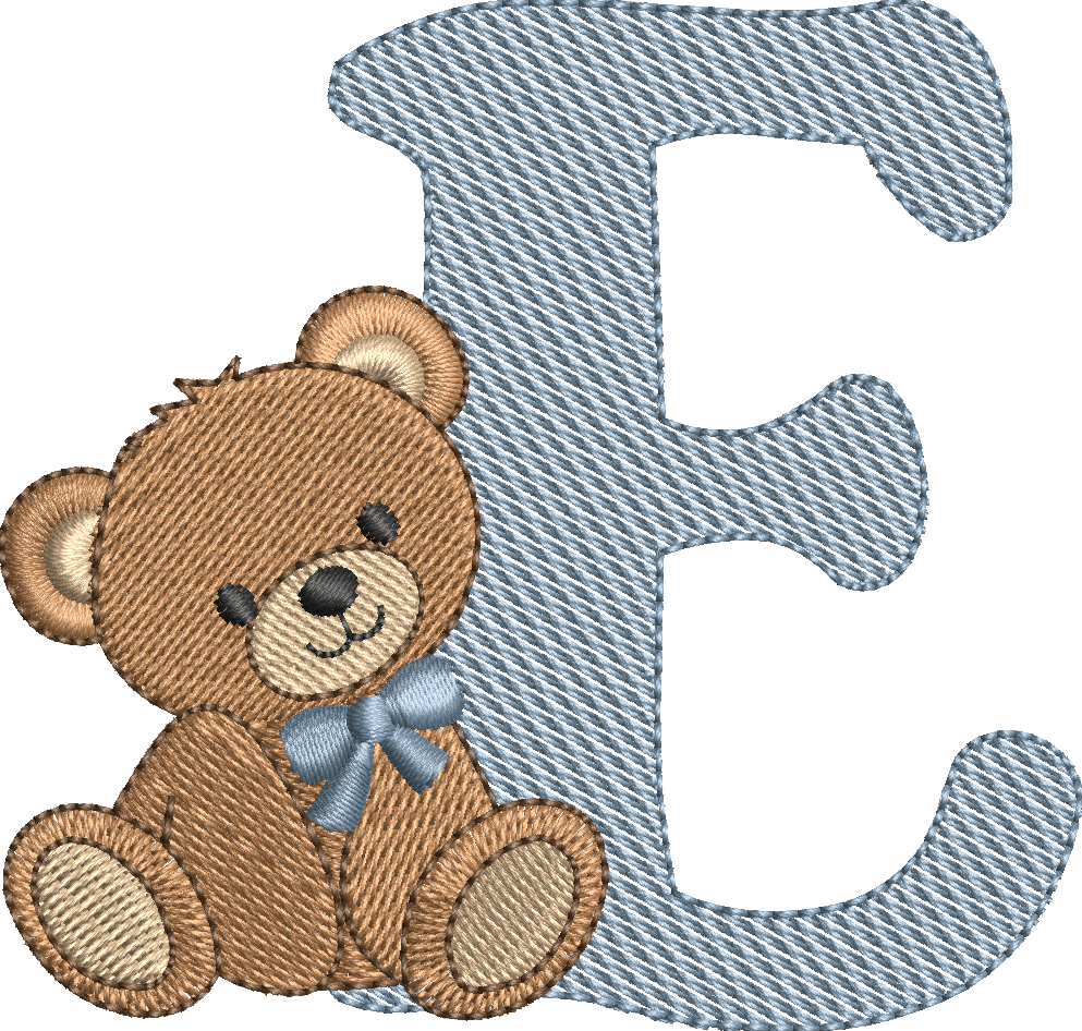 Alphabet Nounours – Monogrammes Ourson – 26 Lettres – Motifs de Broderie Machine 10x10