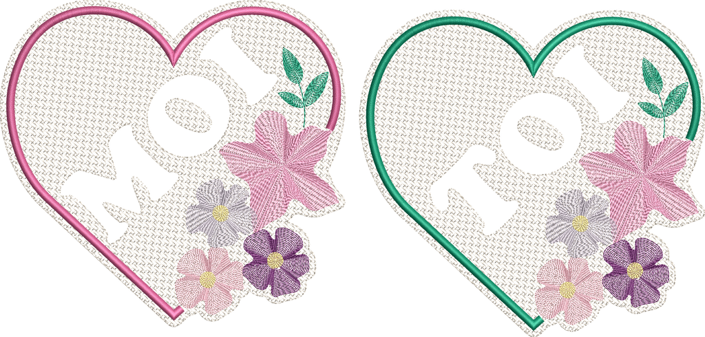 Embossage Toi & Moi - 2 Motifs de broderie : Motif Toi + Motif Moi - Format disponible : 10x10, 15x15 pack 2 tailles