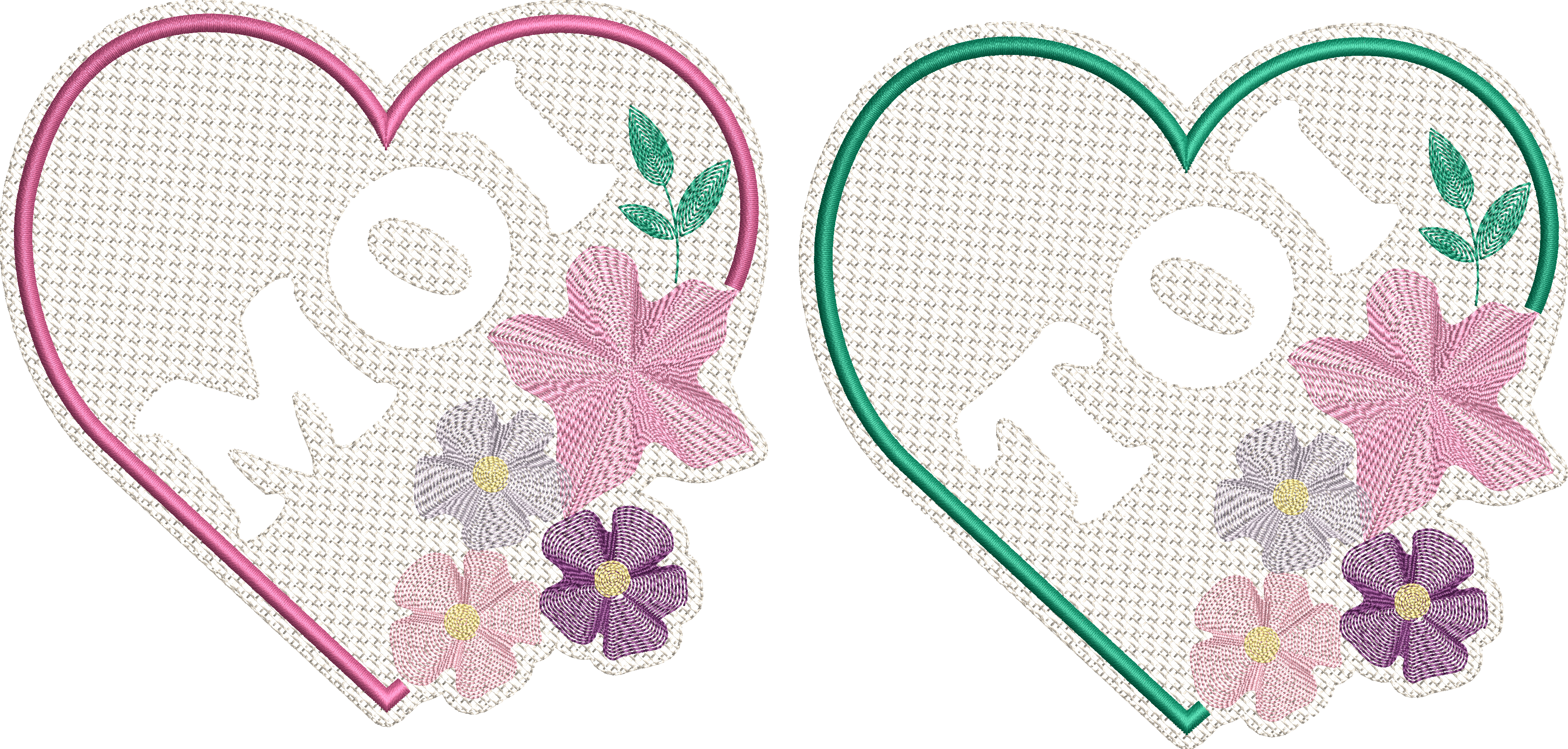 Embossage Toi & Moi - 2 Motifs de broderie : Motif Toi + Motif Moi - Format disponible : 10x10, 15x15 pack 2 tailles