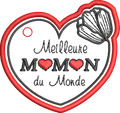 Porte-clé Coeur ITH “Meilleure Maman du Monde” - Fichier Broderie 10x10