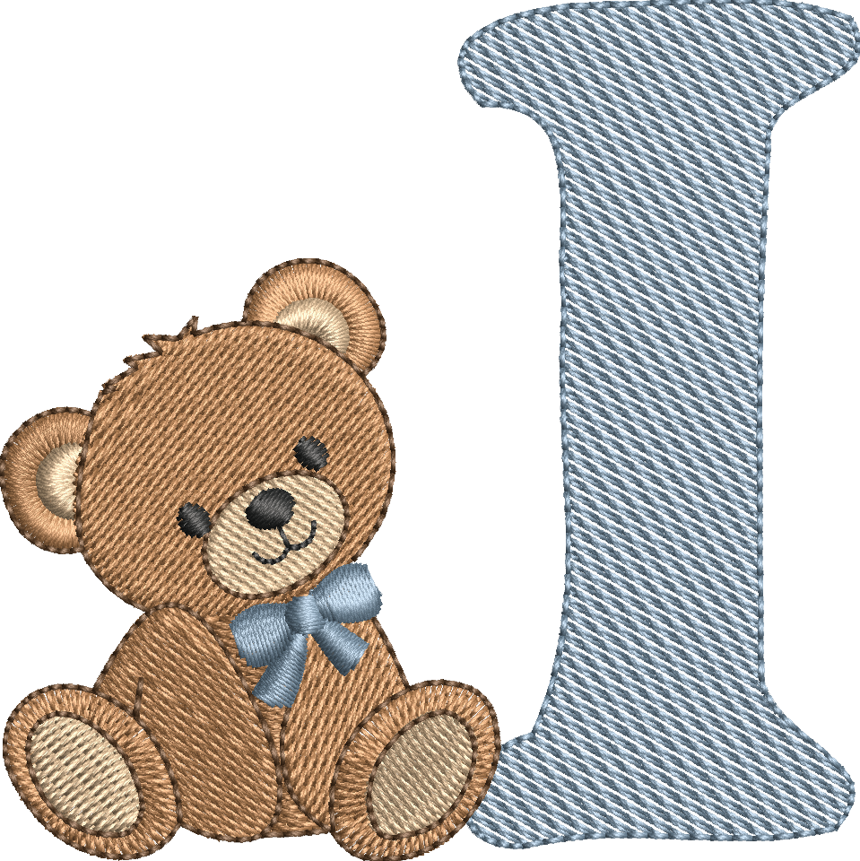 Alphabet Nounours – Monogrammes Ourson – 26 Lettres – Motifs de Broderie Machine 10x10