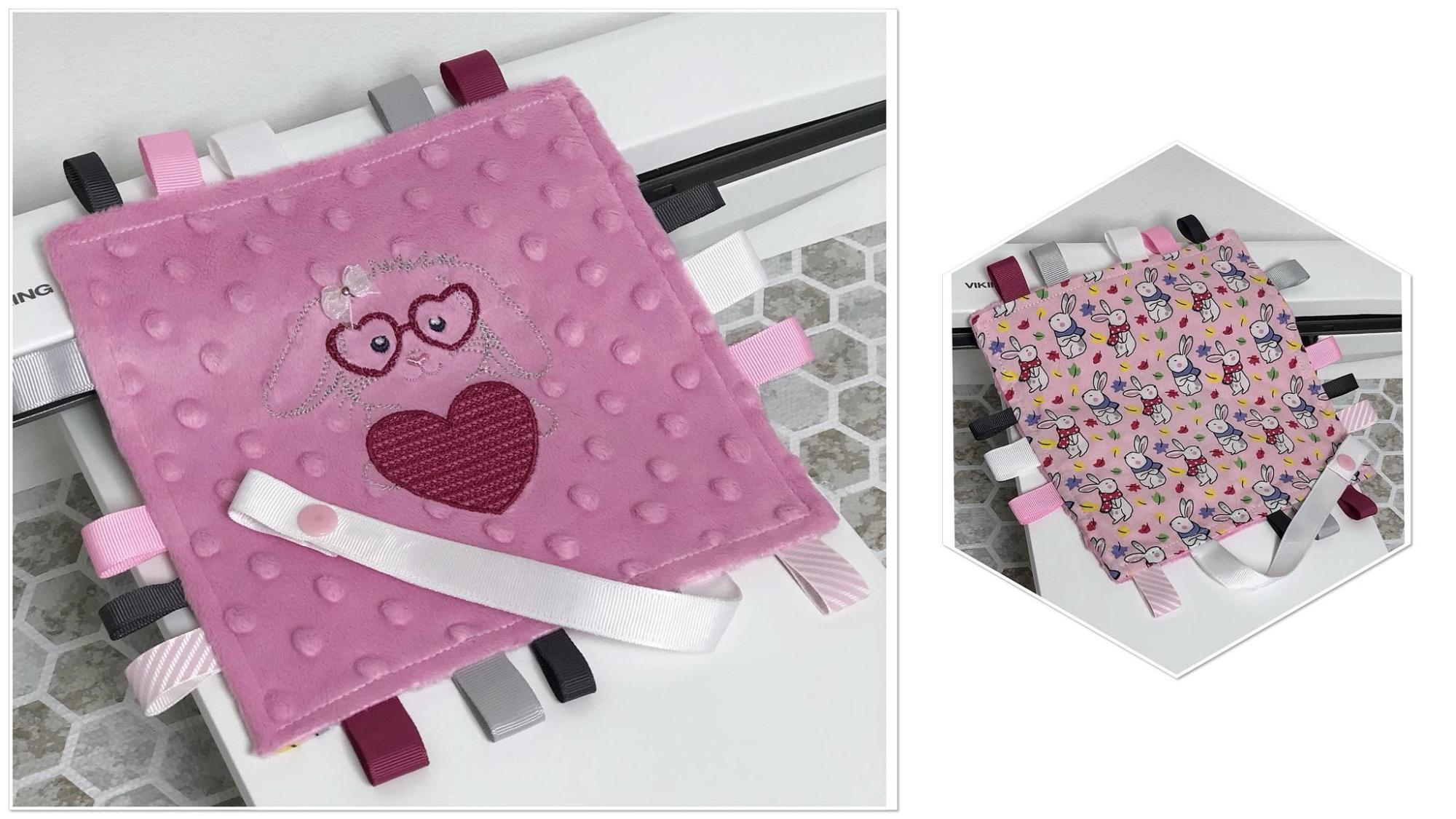 Lapin à lunette coeur - Motif de broderie - Format disponible 10x10
