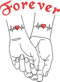 Mains tatouées Forever - Motif de broderie - Format Disponible 10x10 et 15x15 ou 18x13, pack 2 tailles