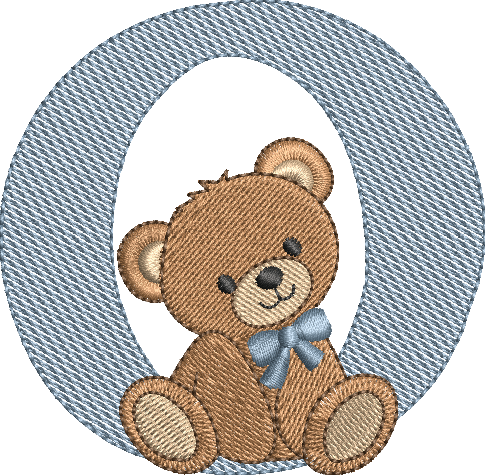 Alphabet Nounours – Monogrammes Ourson – 26 Lettres – Motifs de Broderie Machine 10x10