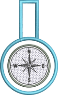 Porte-clé ITH Boussole 10x10 | Motif Broderie Machine Cadeau Aventurier