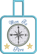 Porte-clé ITH Mon Re-Père 10x10 | Motif Broderie Machine Fête des Pères