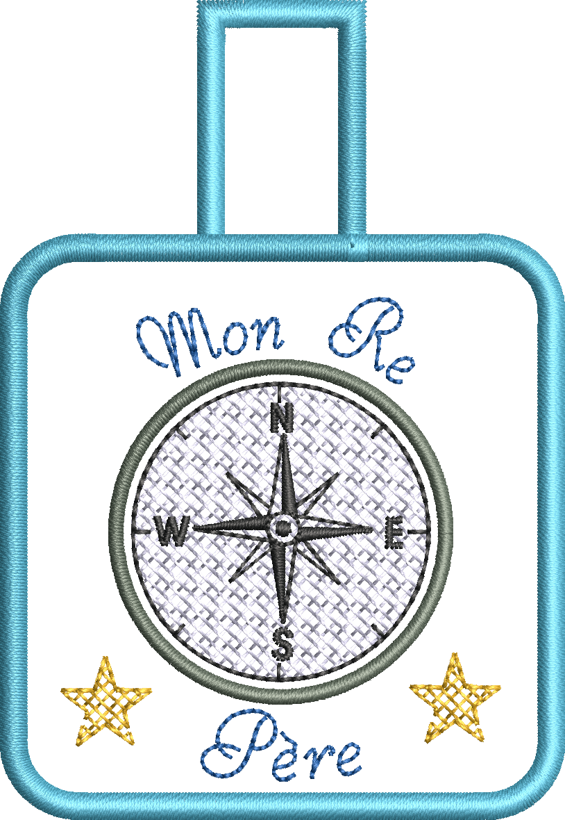 Porte-clé ITH Mon Re-Père 10x10 | Motif Broderie Machine Fête des Pères