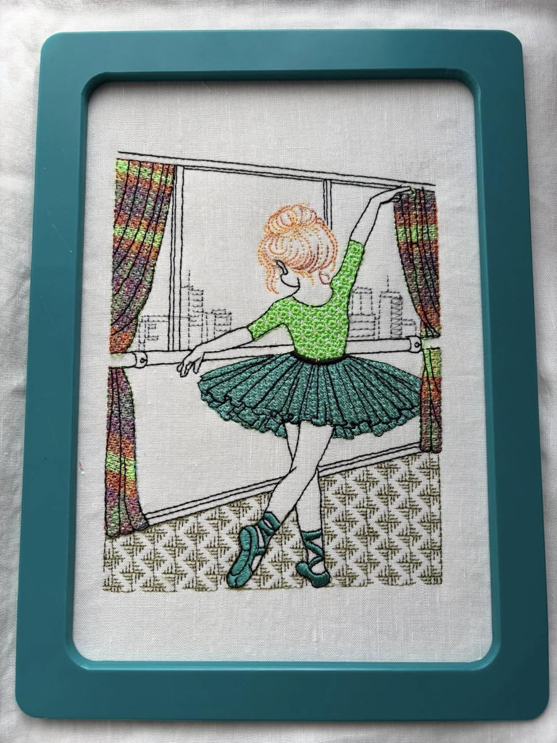 Rêve d’une ballerine scintillante - Motif de broderie - Format disponible Pack 4 tailles, format 10x10, 15x15, 18x13, 20x20 ou 26x16
