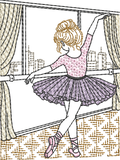 Rêve d’une ballerine scintillante - Motif de broderie - Format disponible Pack 4 tailles, format 10x10, 15x15, 18x13, 20x20 ou 26x16