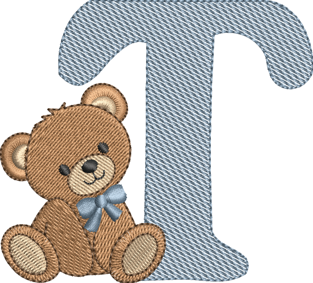 Alphabet Nounours – Monogrammes Ourson – 26 Lettres – Motifs de Broderie Machine 10x10