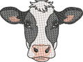 Tête de vache - Motif de broderie - Format disponible 10x10