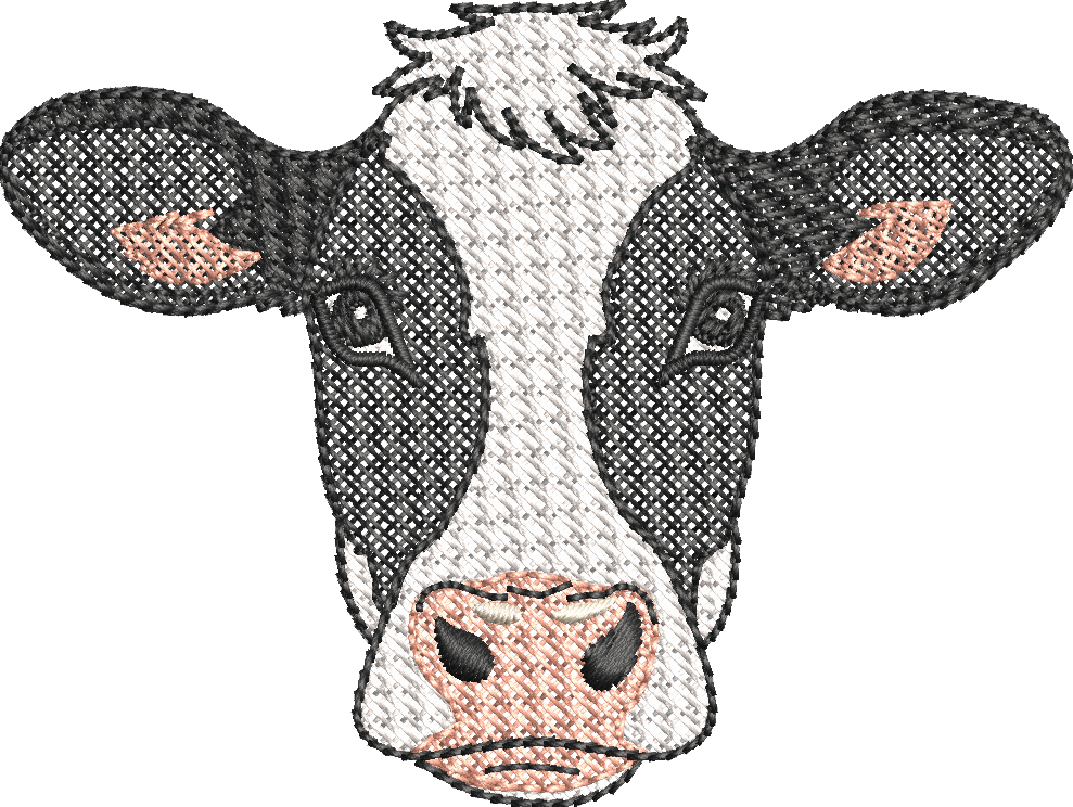 Tête de vache - Motif de broderie - Format disponible 10x10