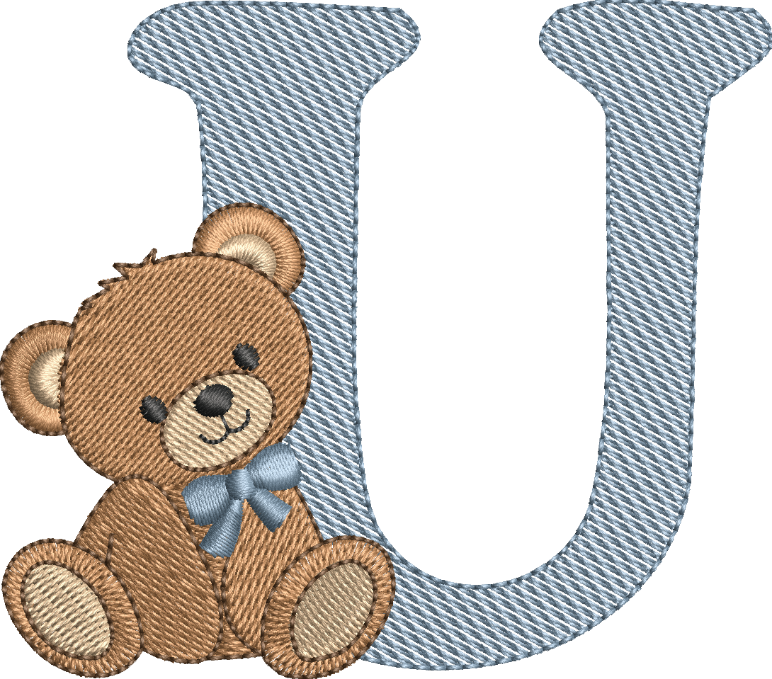 Alphabet Nounours – Monogrammes Ourson – 26 Lettres – Motifs de Broderie Machine 10x10