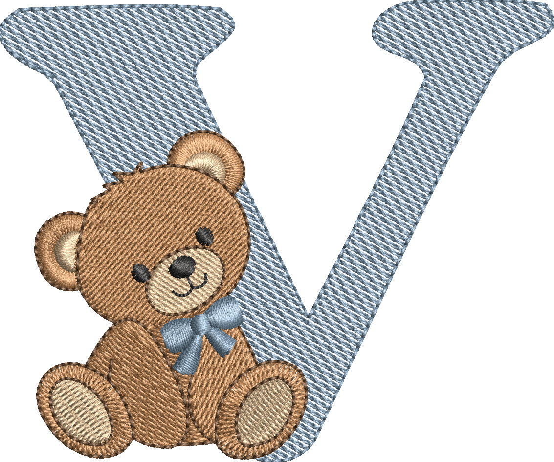 Alphabet Nounours – Monogrammes Ourson – 26 Lettres – Motifs de Broderie Machine 10x10