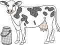 Vache laitière - Motif de broderie - Format disponible 10x10