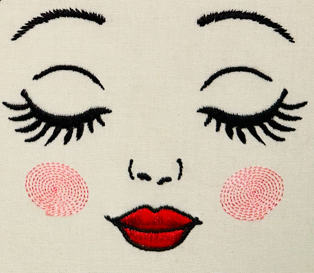 Visages de poupée - Motif de broderie - Pack 7 visages - 2 tailles 72x56 et 92x72