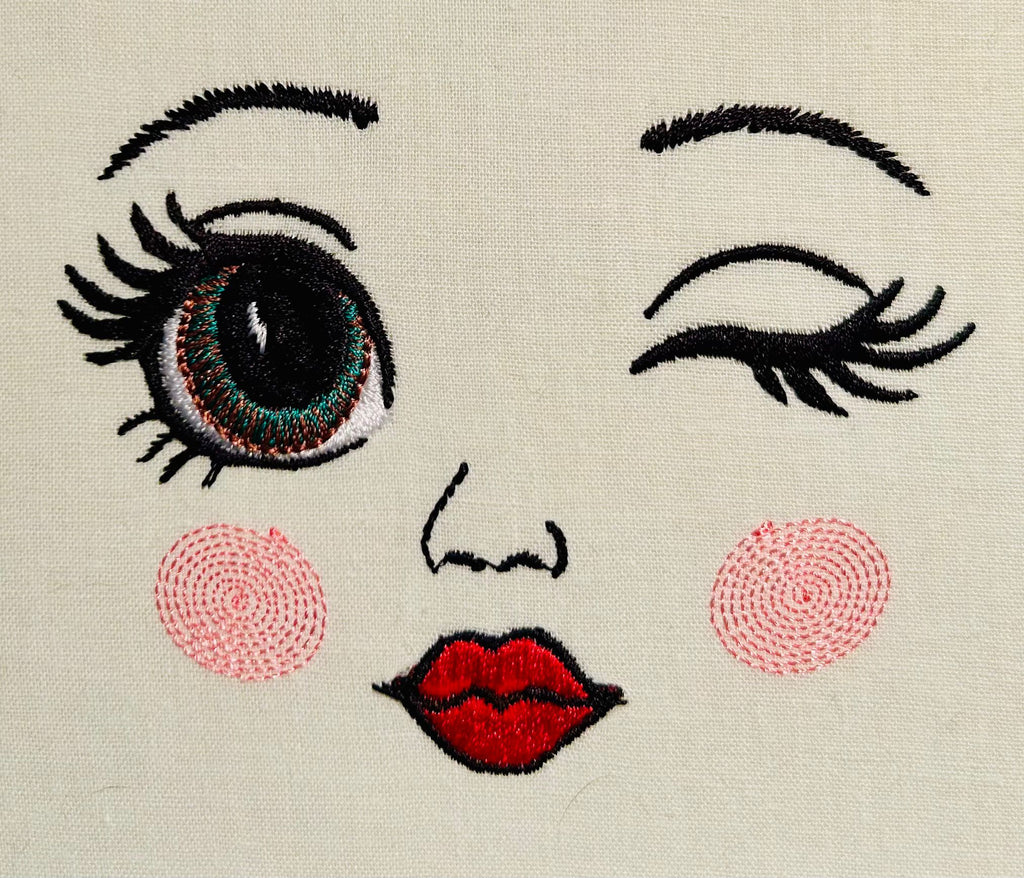 Visages de poupée - Motif de broderie - Pack 7 visages - 2 tailles 72x56 et 92x72