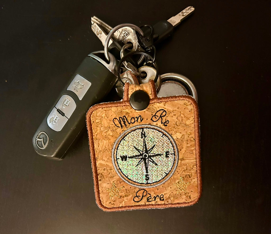 Porte-clé ITH Mon Re-Père 10x10 | Motif Broderie Machine Fête des Pères