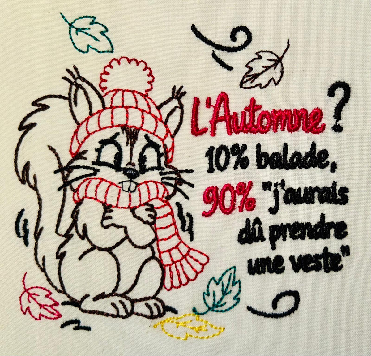 Écureuil Frileux – Motif de Broderie Machine – Format 10x10
