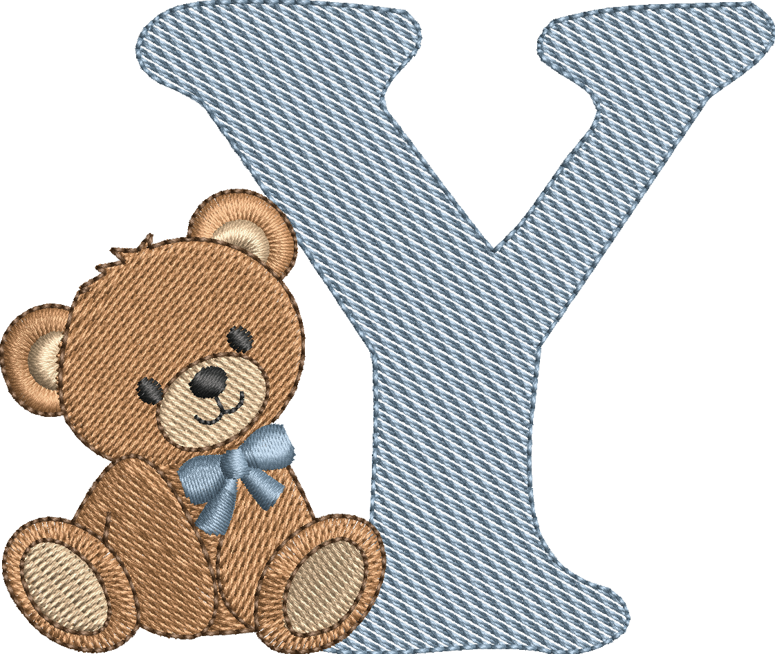Alphabet Nounours – Monogrammes Ourson – 26 Lettres – Motifs de Broderie Machine 10x10