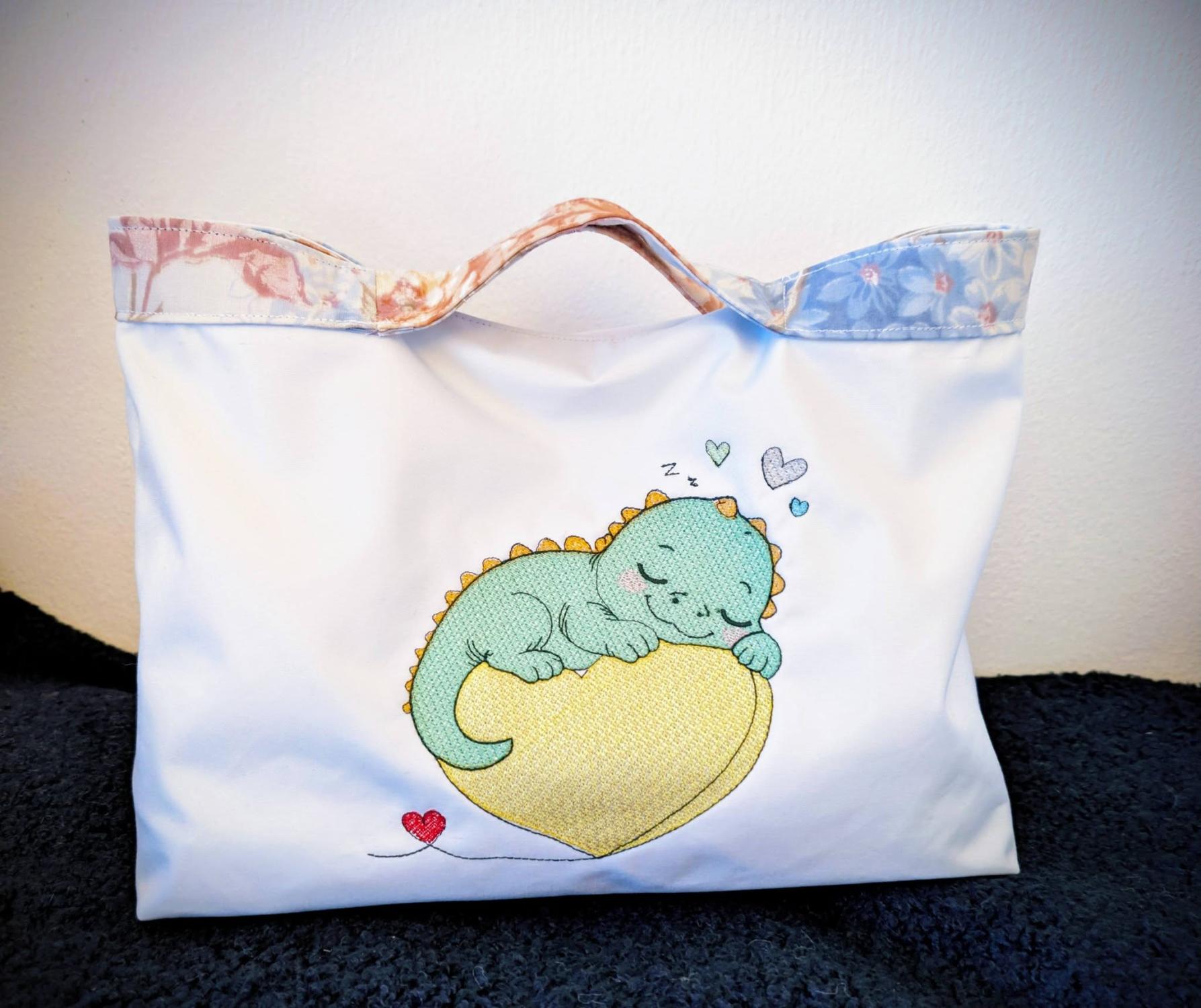 Dino et Dina endormi – Cœur Mylar » - Format disponible : Pack 2 tailles, Cadre 10x10 et 15x15
