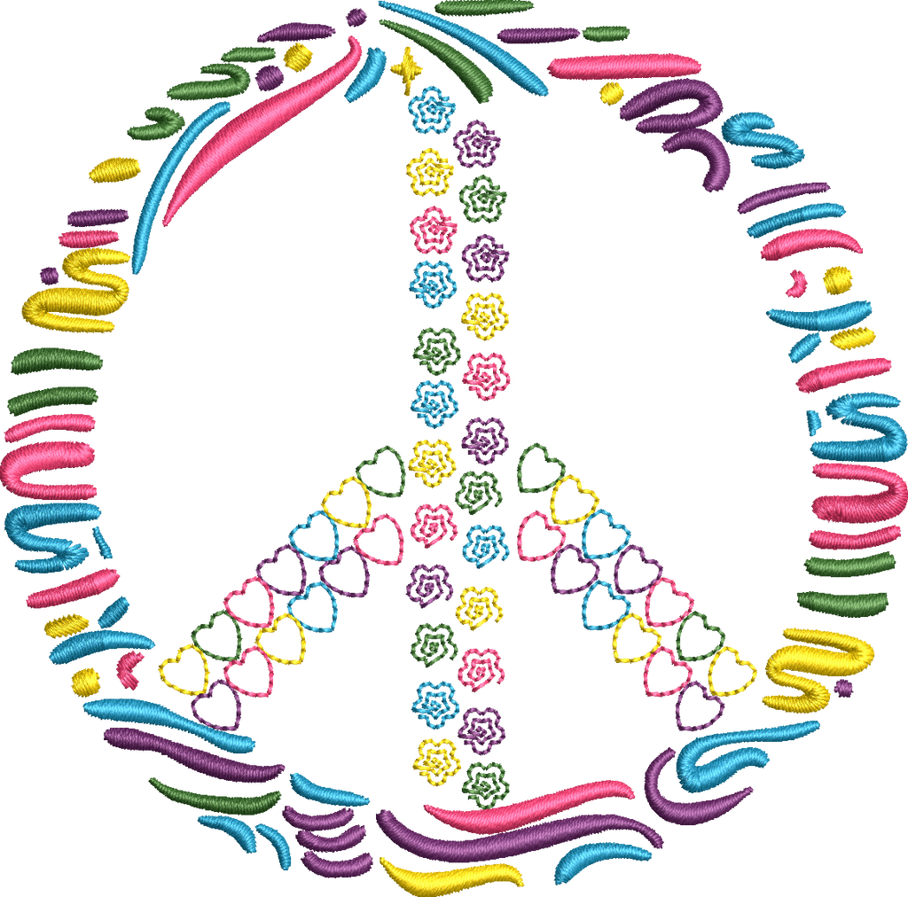 Peace & Love – Motif de Broderie Machine 10x10 – 3 Versions Incluses